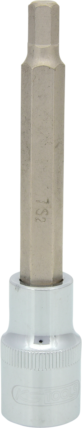 1/2" CHROMEplus Bit-Stecknuss Innensechskant, lang, 7mm
