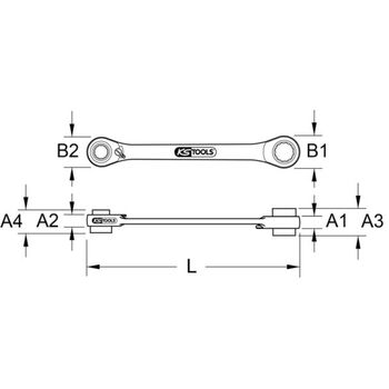 4 in 1 GEARplus umschaltbar Gelenk-Doppel-Ringschlüssel, 10x13-17x19mm