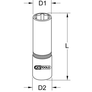 BRONZEplus Stecknuss 1/2" 32mm 6-kant lang