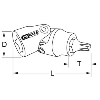 1/4" CHROMEplus Gelenk-Bit-Stecknuss Torx, T25