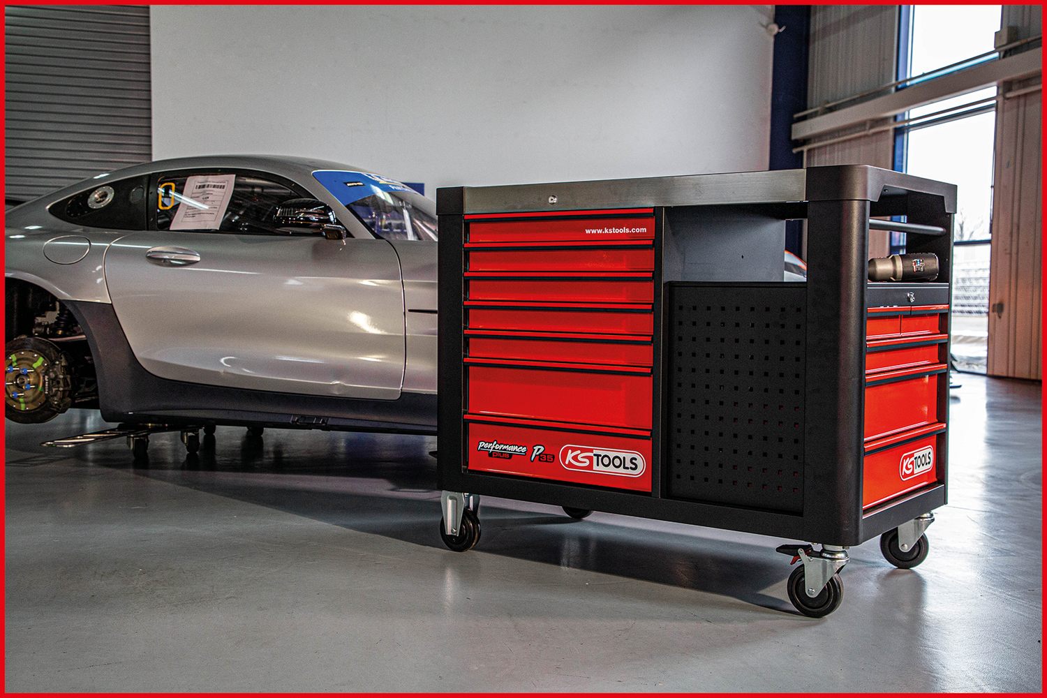 Performanceplus Werkstattwagen-Satz P35 mit 549 Werkzeugen für 12 Schubladen