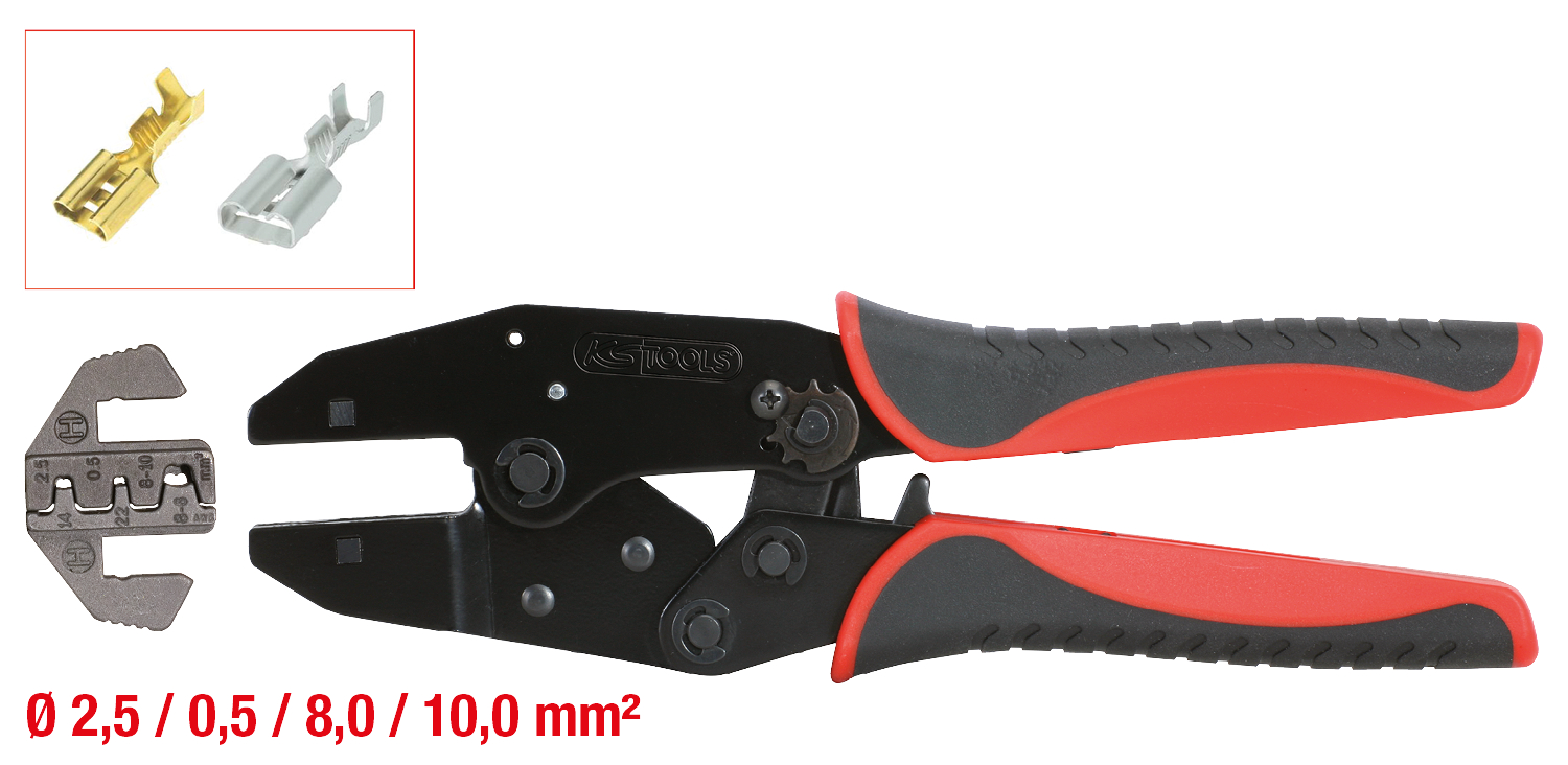 Crimpzange für Steckhülsen Ø  2,5-10mm²