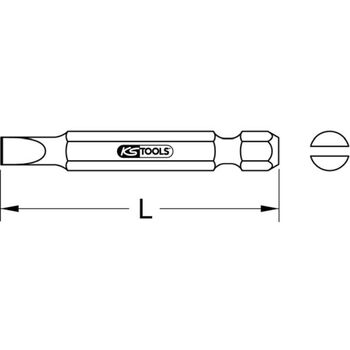 1/4" Bit Schlitz, 50mm, 2,5mm, 5er Pack