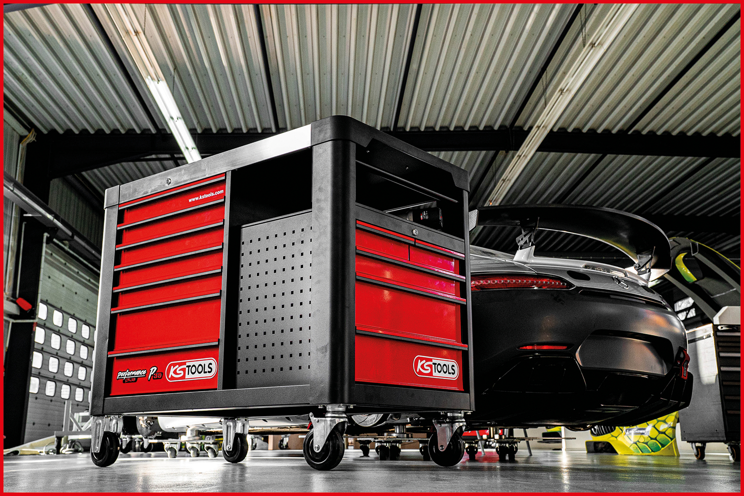 Performanceplus Werkstattwagen-Satz P35 mit 549 Werkzeugen für 12 Schubladen