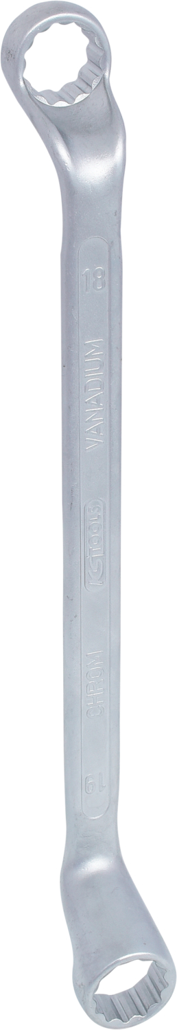 Doppel-Ringschlüssel, gekröpft, 18x19mm