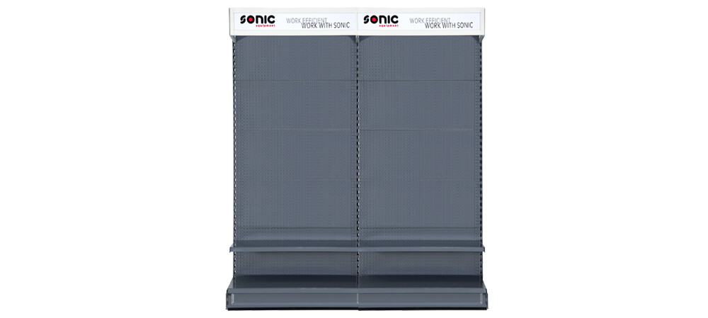  Sonic Ausstellungswand 2 Meter inklusive Haken und Leuchte 47797