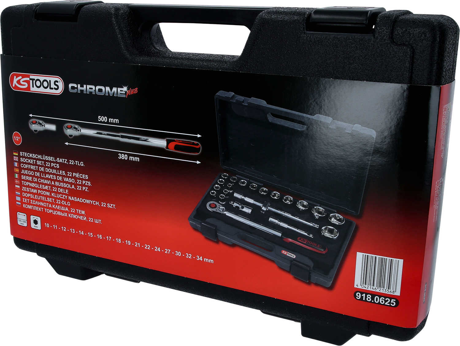 1/2" CHROMEplus Steckschlüssel-Satz, 22-tlg