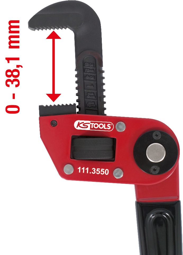 Einhand-Rohrzange 1.1/2" mit verstellbarem Kopf