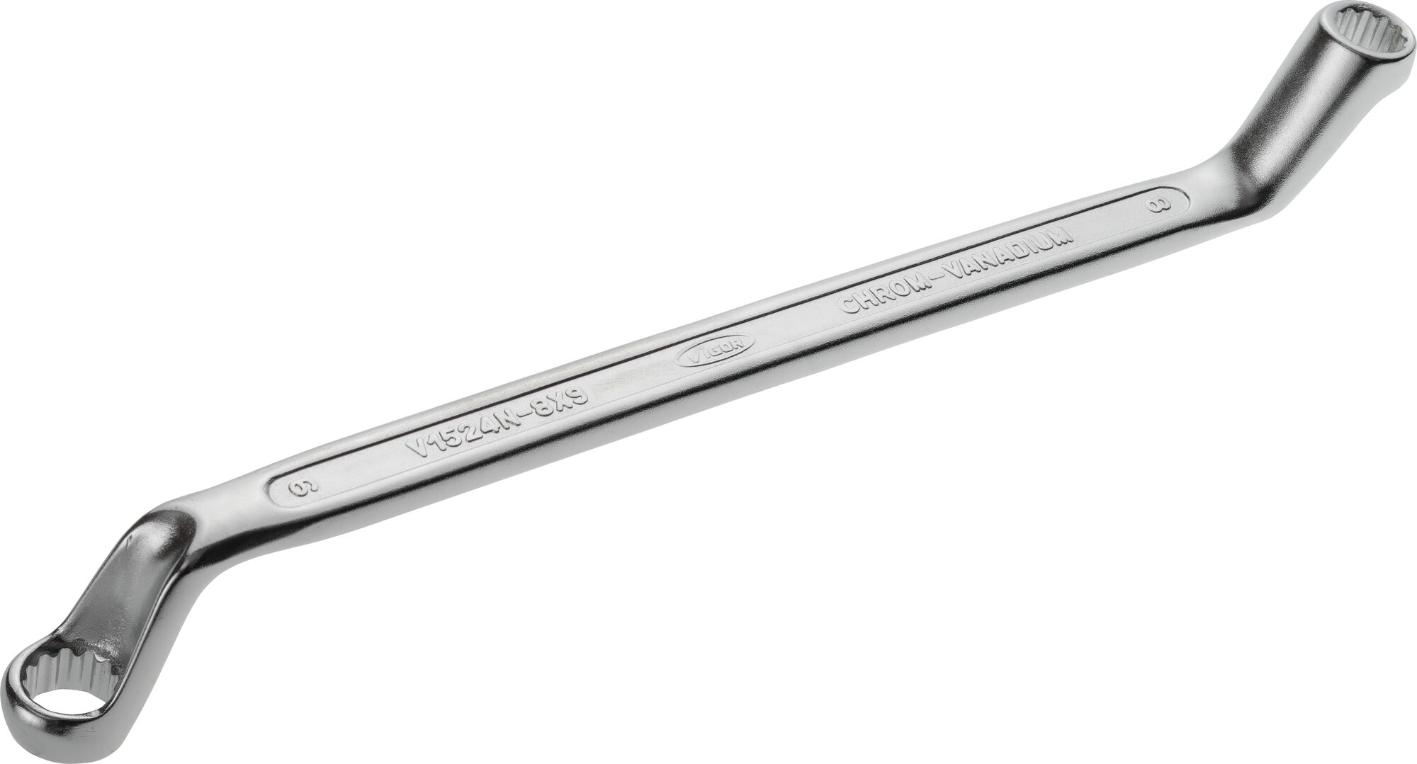VIGOR Doppel-Ringschlüssel · V1524N-8X9 · Außen Doppel-Sechskant Profil · 8 x 9 mm