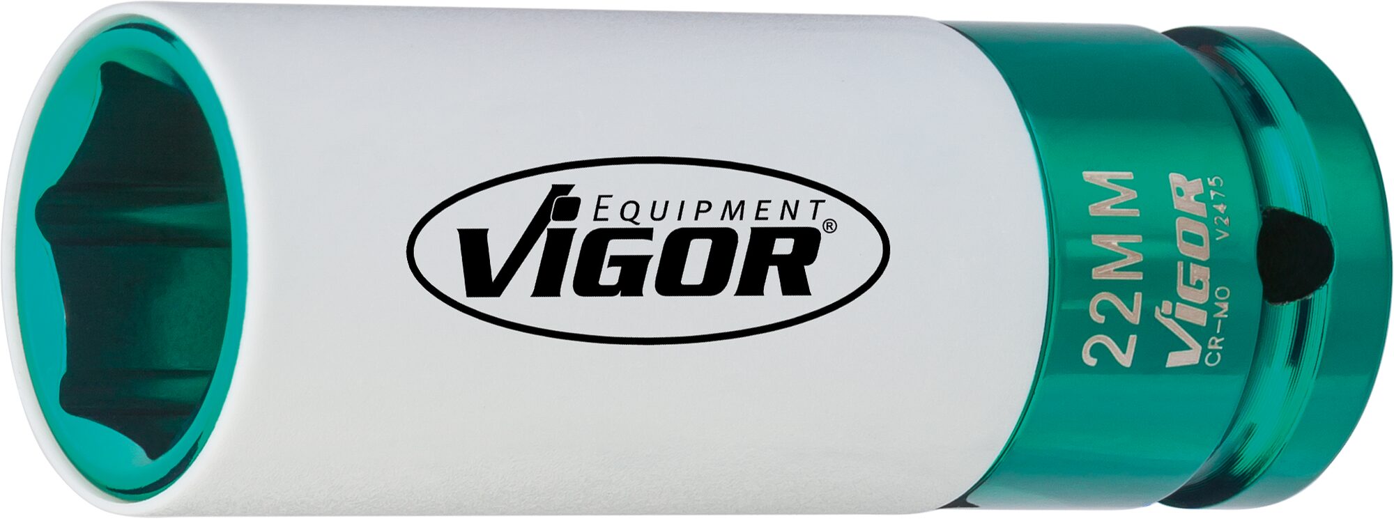 VIGOR Schlagschrauber Steckschlüsseleinsatz · V2475 · Vierkant hohl 12,5 mm (1/2 Zoll) · Außen Sechskant Profil · 22 mm