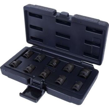 3/8" 12-kant-Kraft-Stecknuss-Satz, kurz, 10-tlg