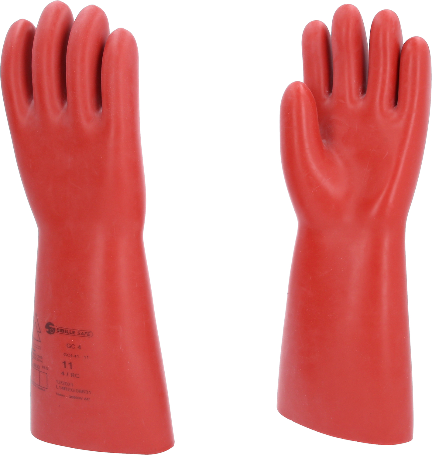 Elektriker-Schutzhandschuh mit mechanischem Schutz, Größe 11, Klasse 4, rot