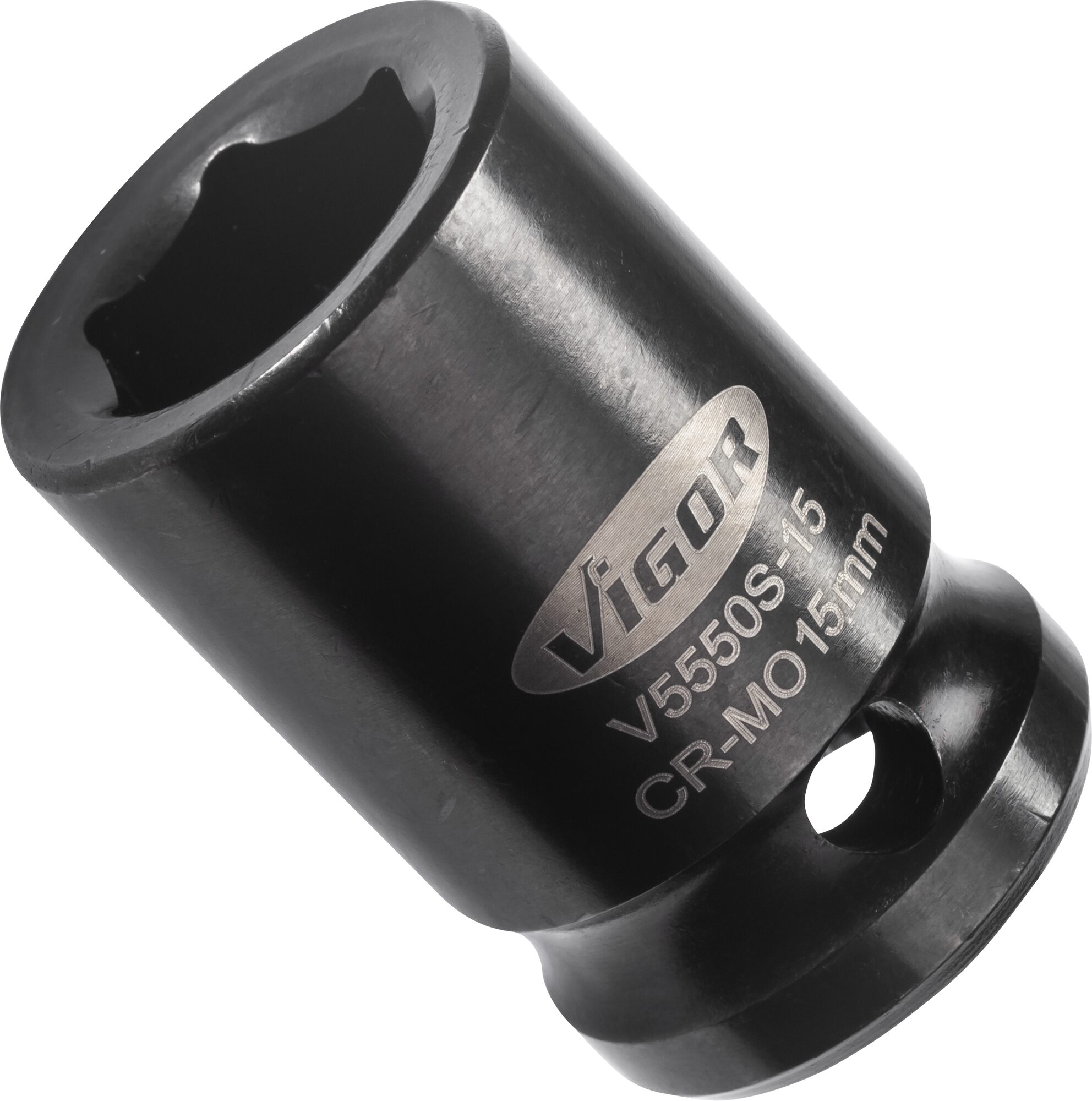 VIGOR Schlagschrauber Steckschlüsseleinsatz · kurz · V5550S-15 · Vierkant hohl 12,5 mm (1/2 Zoll) · Außen Sechskant Profil · 15 mm