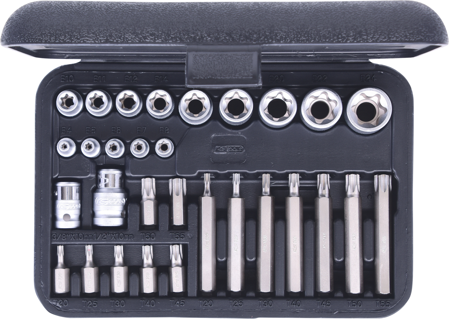 Torx-Steckschlüssel- und Bit-Satz, 30-tlg Bits mit Bohrung