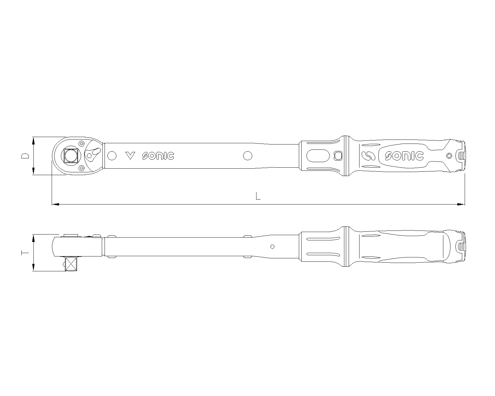 Werkzeug Sonic Drehmomentschlüssel zwei Richtungen 1/2" 20-100Nm 730320100