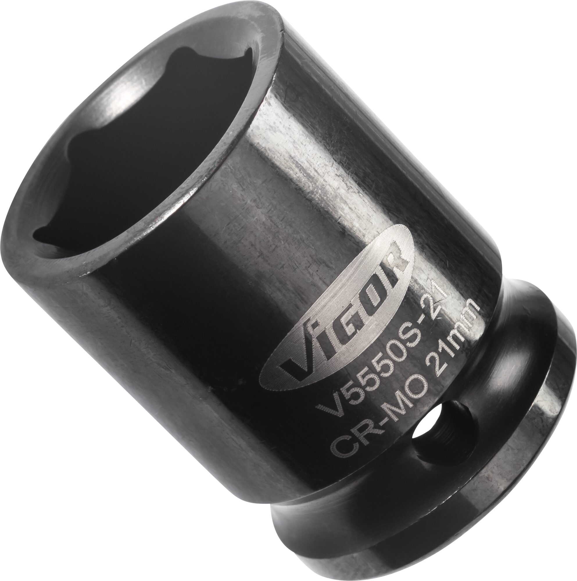 VIGOR Schlagschrauber Steckschlüsseleinsatz · kurz · V5550S-21 · Vierkant hohl 12,5 mm (1/2 Zoll) · Außen Sechskant Profil · 21 mm