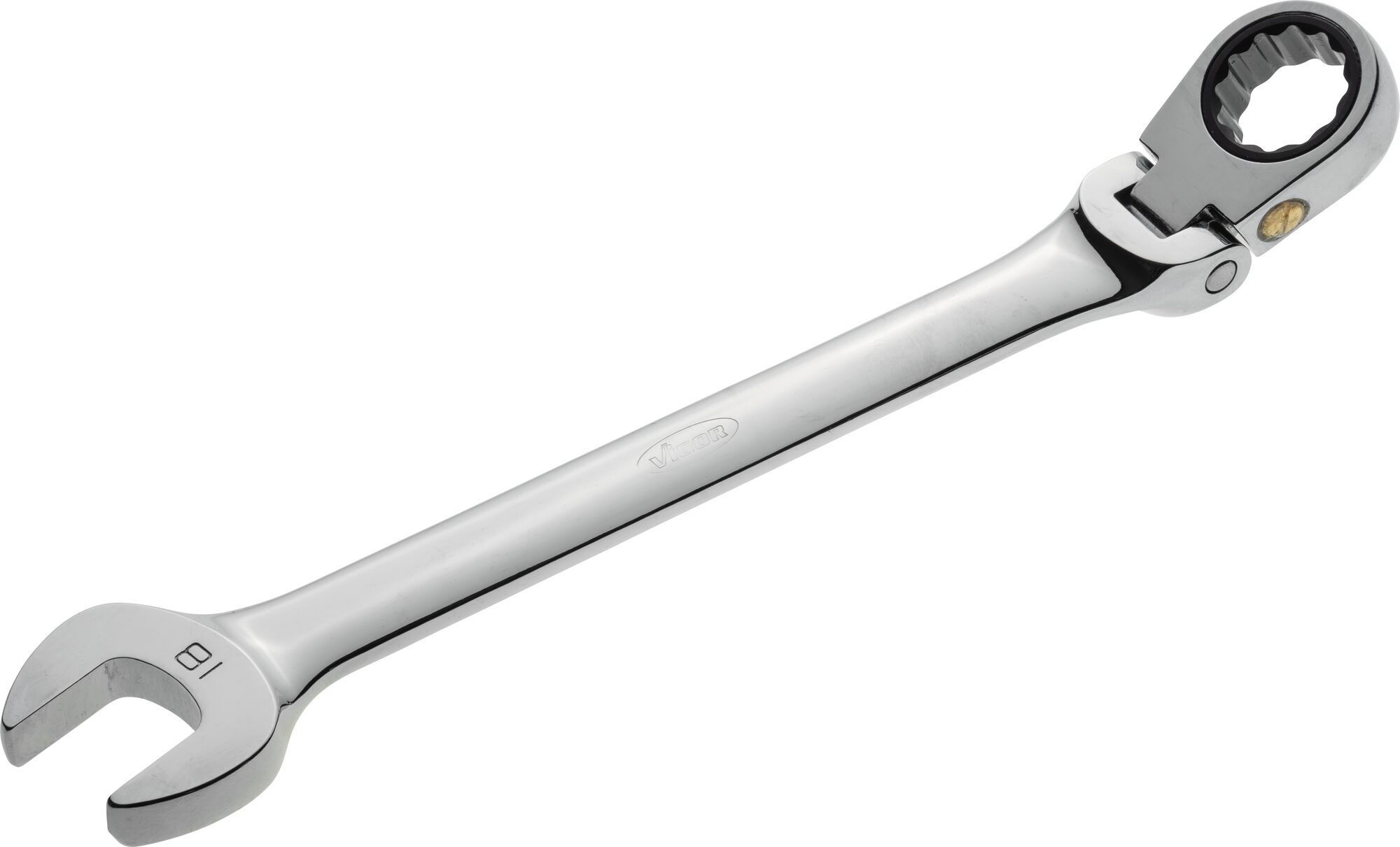 VIGOR Gelenk Ratschen-Ring-Maulschlüssel · V2814 · Außen Sechskant Profil, Außen Doppel-Sechskant Profil · 18 mm