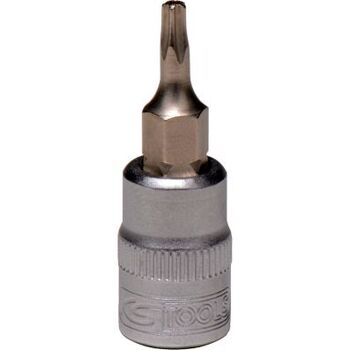 1/4" Bit-Stecknuss, Fünfstern mit Stirnlochbohrung, TS20