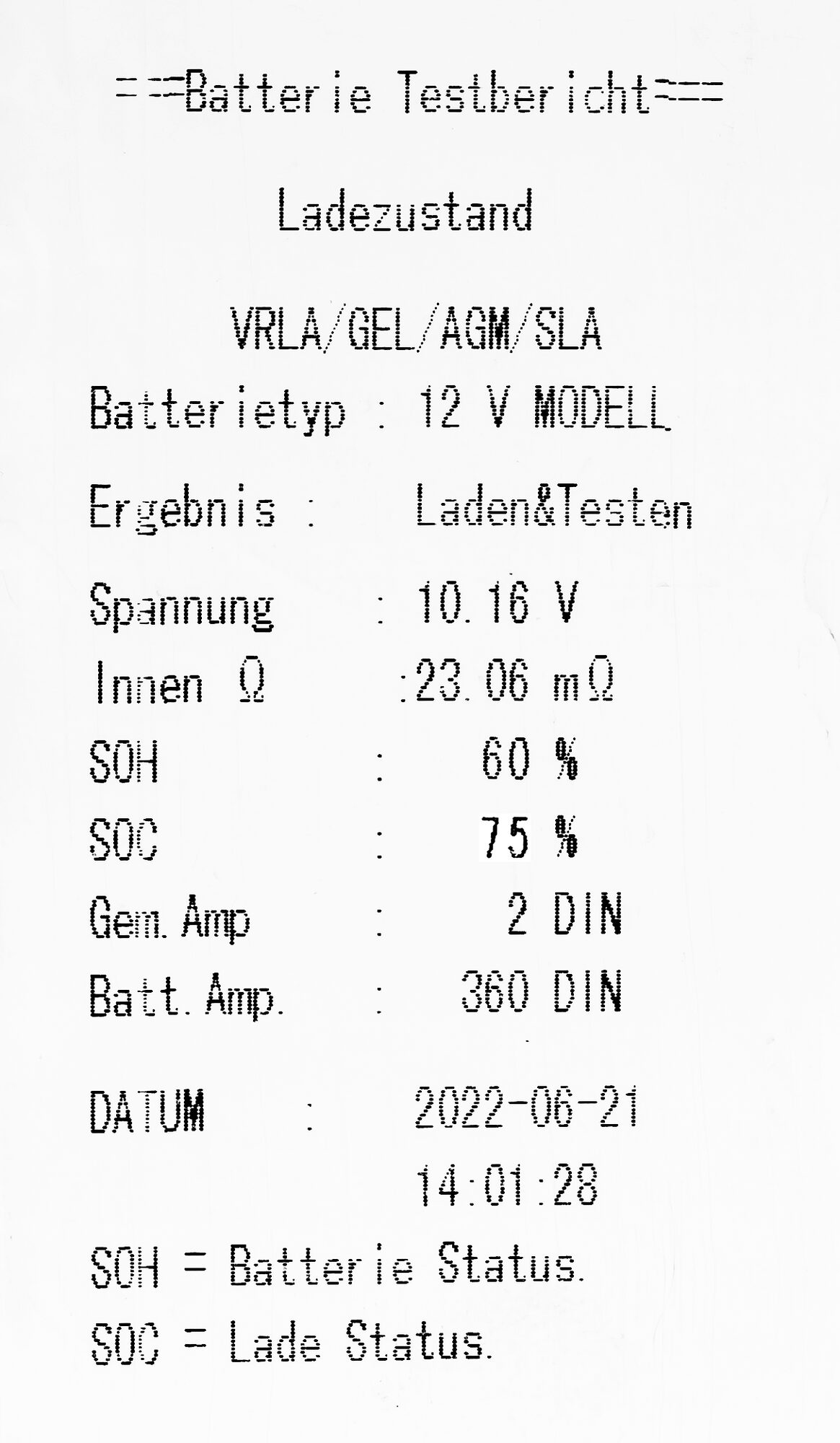 VIGOR Batterie-Tester · V7548