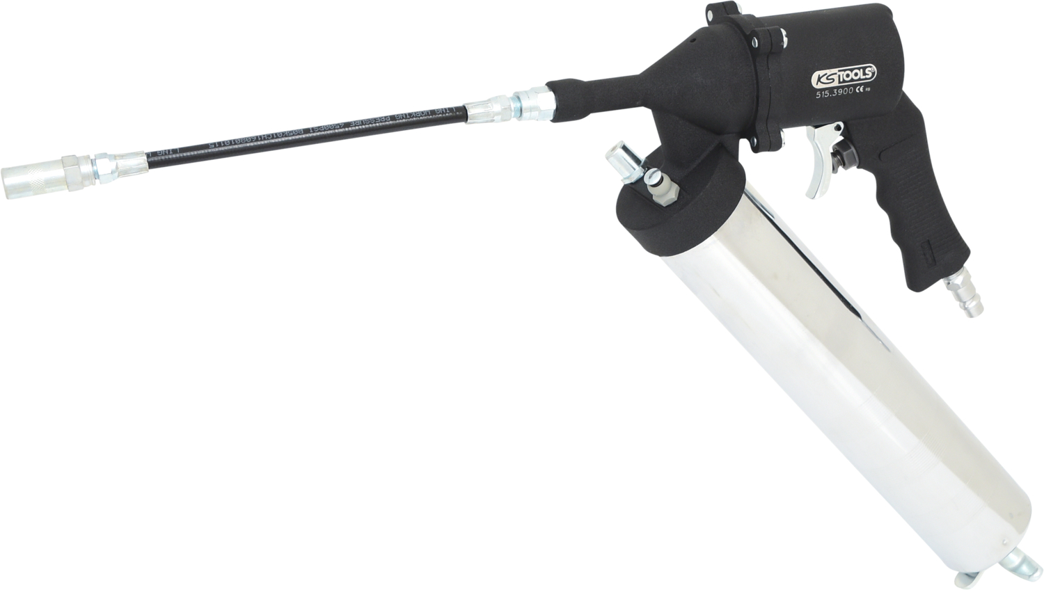 Druckluft-Fettpresse mit flexiblem Schlauch und Düse