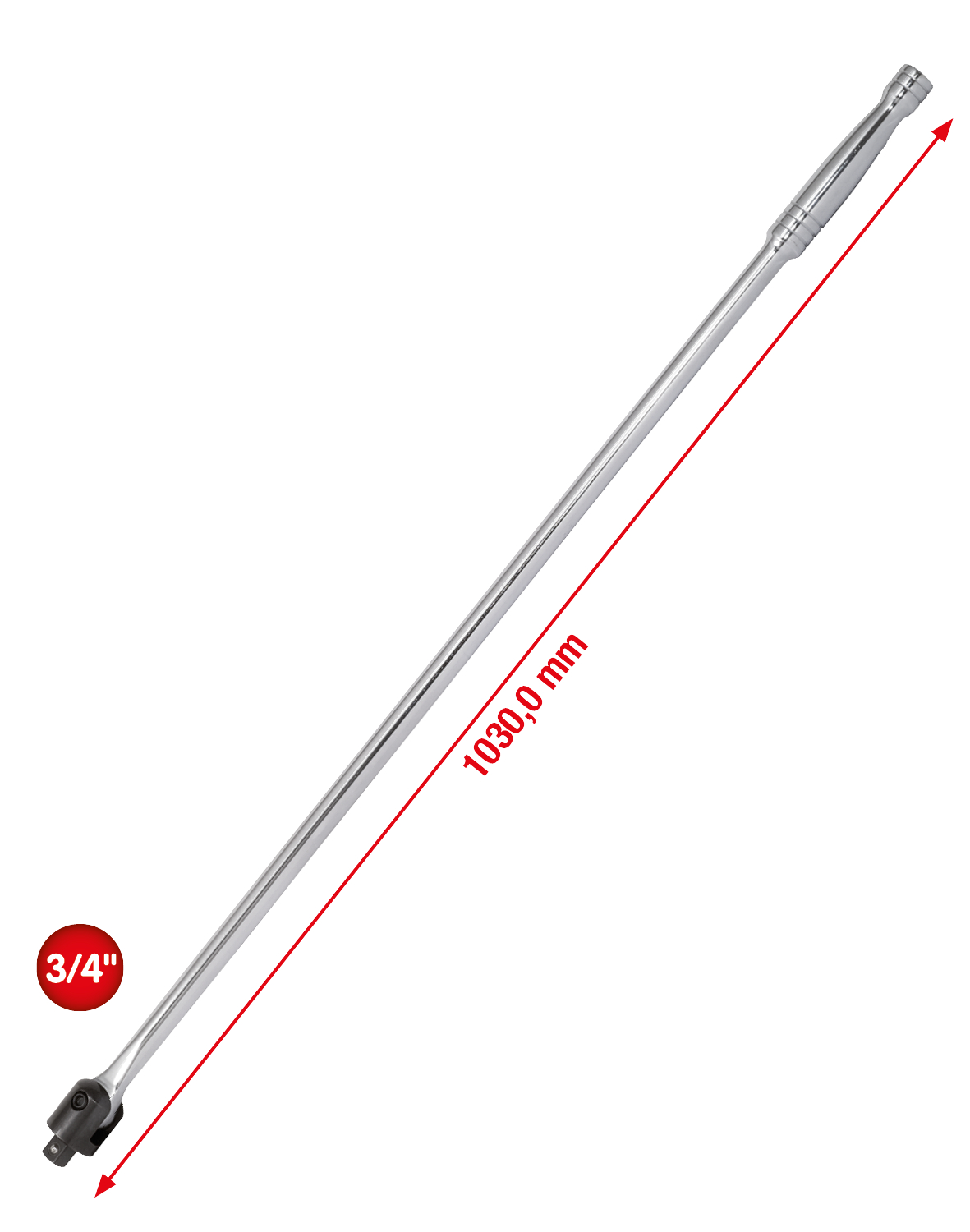 3/4" Gelenk-Steckgriff, 1030 mm