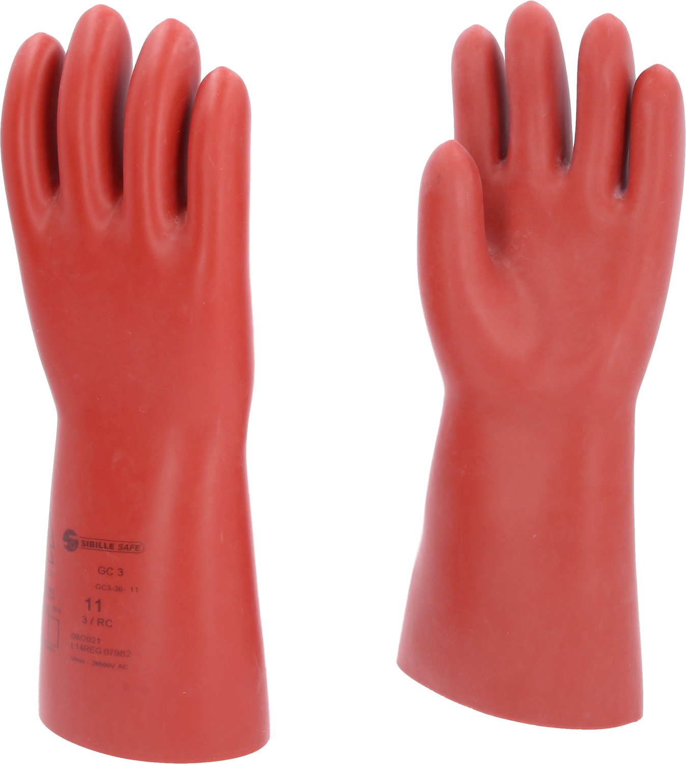 Elektriker-Schutzhandschuh mit mechanischem Schutz, Größe 11, Klasse 3, rot