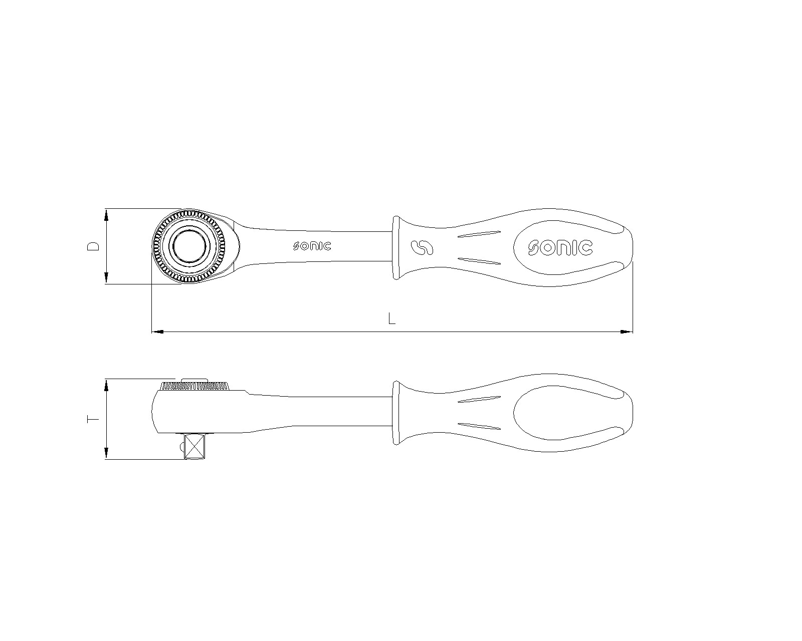Werkzeug Sonic Ratsche mit Drehgriff 3/8" 7121102