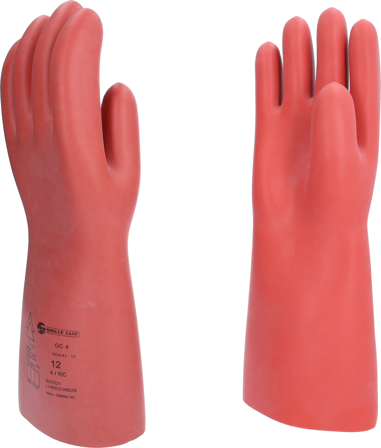 Elektriker-Schutzhandschuh mit mechanischem Schutz, Größe 12, Klasse 4, rot