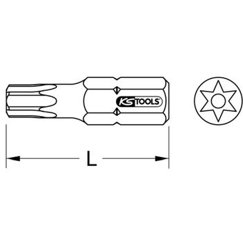1/4" TORSIONpower Bit Torx, 25mm, TB10, mit Bohrung