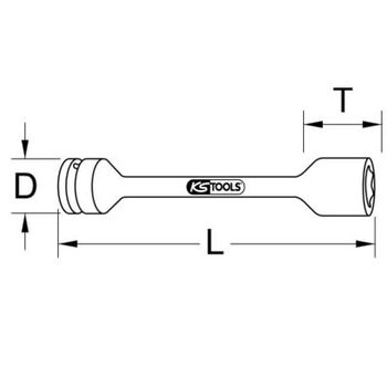 1" Sechskant-Torsions-Kraftstecknuss, XL, 24mm, 350Nm