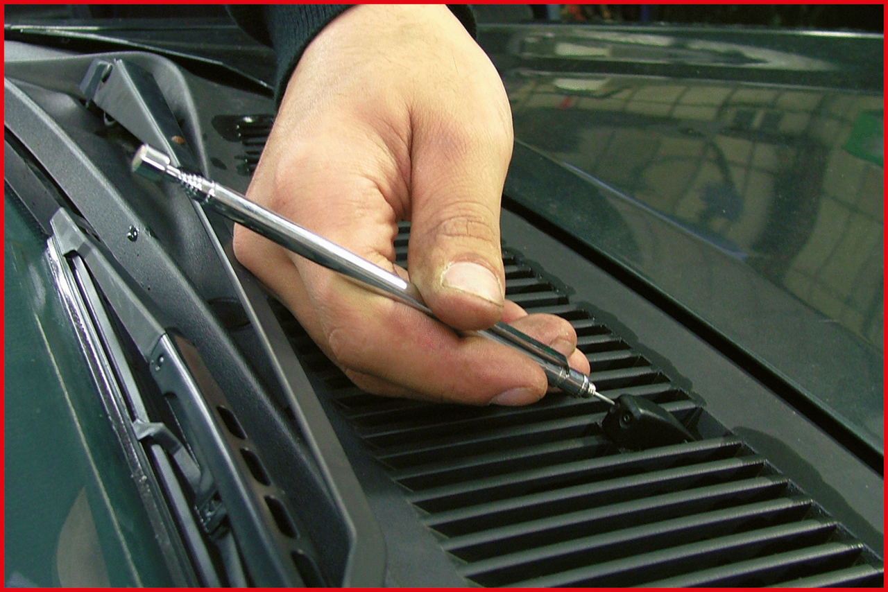 2in1 Teleskop-Magnethalter mit Waschdüsen-Reinigungs- und Einstellwerkzeug, 150-675mm