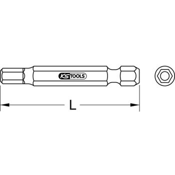 1/4" Bit Innensechskant, Bohrung, 3mm,5er Pack