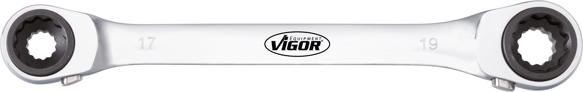 VIGOR Doppel Ratschen-Ringschlüssel · V2705 · Außen Doppel-Sechskant Profil · 10?x?13 · 17?x?19