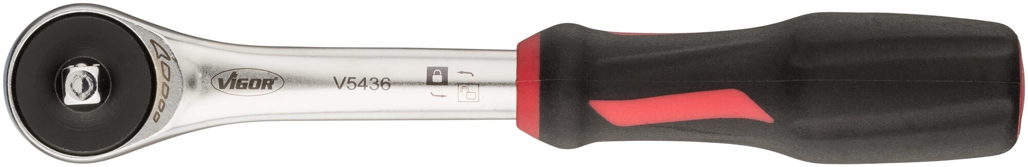 VIGOR 360° Drehgriff-Umschaltknarre · V5436 · Vierkant massiv 6,3 mm (1/4 Zoll) · 176 mm