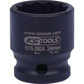 1/2" 12-kant-Kraft-Stecknuss, kurz, 24mm