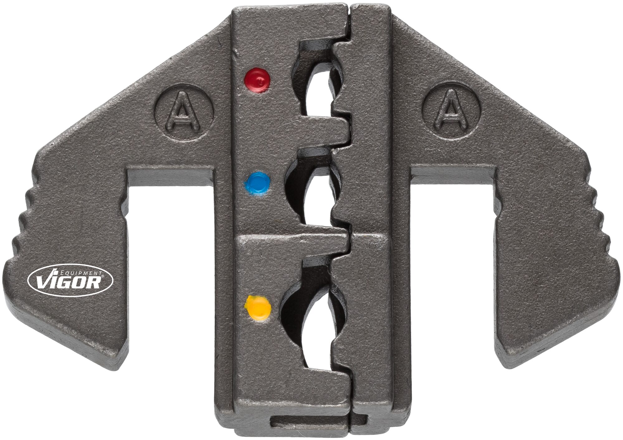 VIGOR Crimp-Einsatz A: für isolierte Kabelschuhe von 0,5 – 6,0 mm2 (rot · blau · gelb) · V2499-A