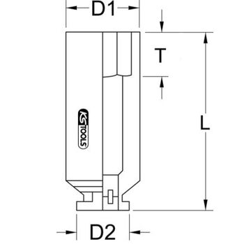 3/8" Sechskant-Kraft-Stecknuss, lang, 8mm