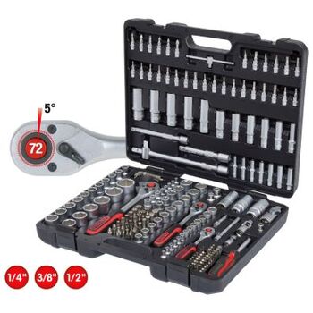 1/4"+3/8"+1/2" Steckschlüssel-Satz, 179-tlg 1/4"+3/8"+1/2" Steckschlüssel-Satz, 179-tlg