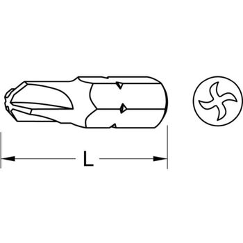 1/4" Bit Torq-Set®, 25mm, 1/4"