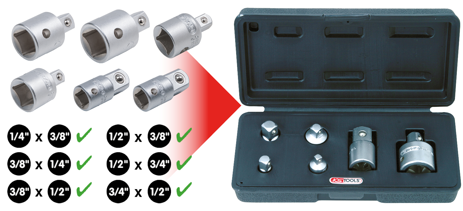 Vergrößerungs- und Reduzieradapter-Satz, 6-tlg