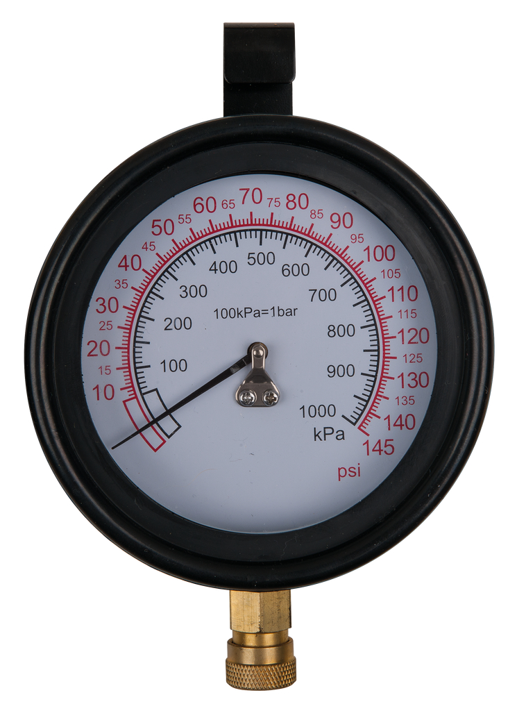 Manometer Ø 100,0 mm, 0 - 10 bar mit 1/4" Schnellkupplung