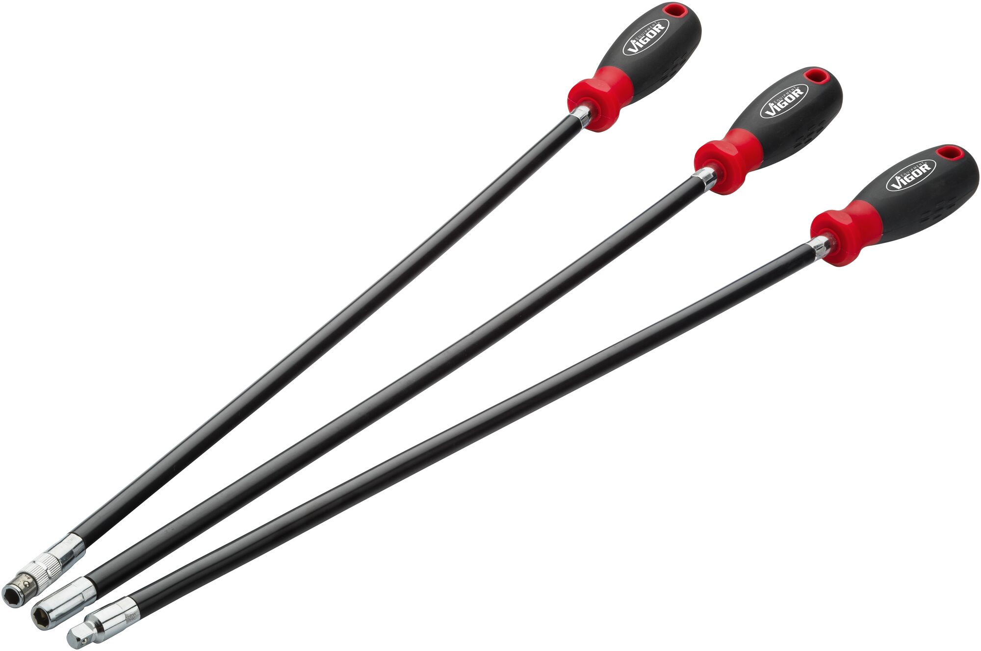 VIGOR Schraubendreher Satz · extra lang · flexibel · V5485N · Sechskant massiv 6,3 (1/4 Zoll), Vierkant hohl 6,3 mm (1/4 Zoll) · Außen Sechskant Profil, Innen TORX® Profil, Kreuzschlitz Profil PH, Schlitz Profil · 500 mm · Anzahl Werkzeuge: 18