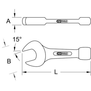 Schlag-Maulschlüssel, 165mm