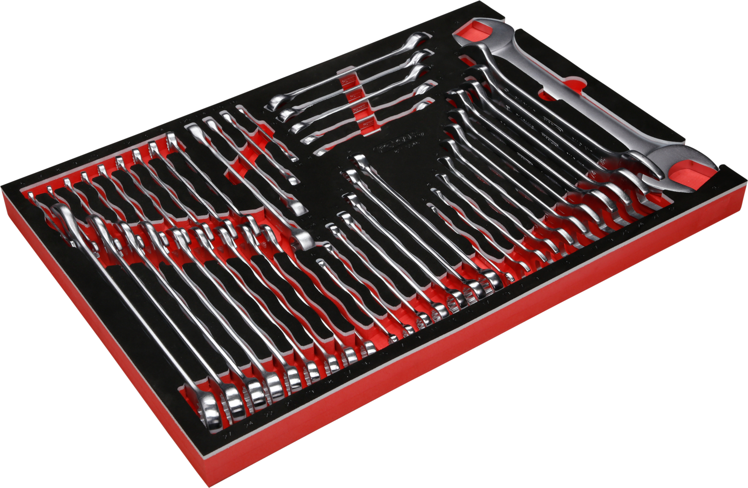 Schraubenschlüssel-Satz in Schaumstoffeinlage, 46-tlg