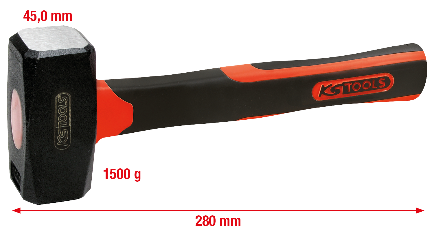 Fäustel mit Fiberglasstiel, 1500g