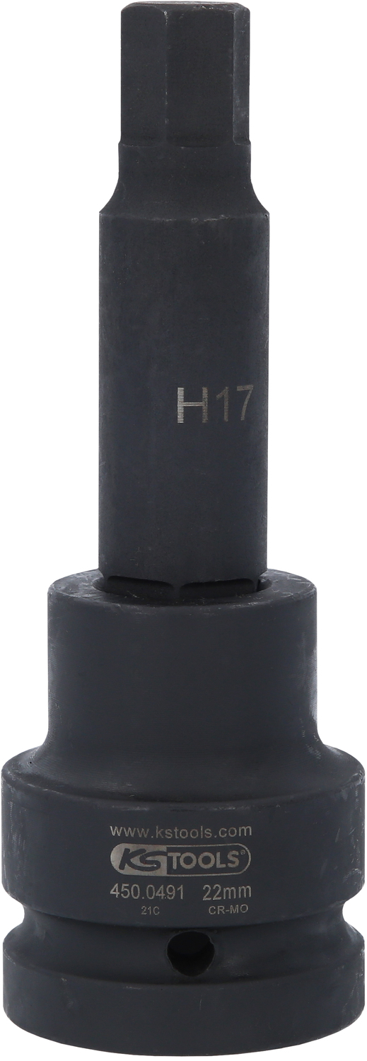 1" Kraft-Bit-Stecknuss Innensechskant, lang, 17mm