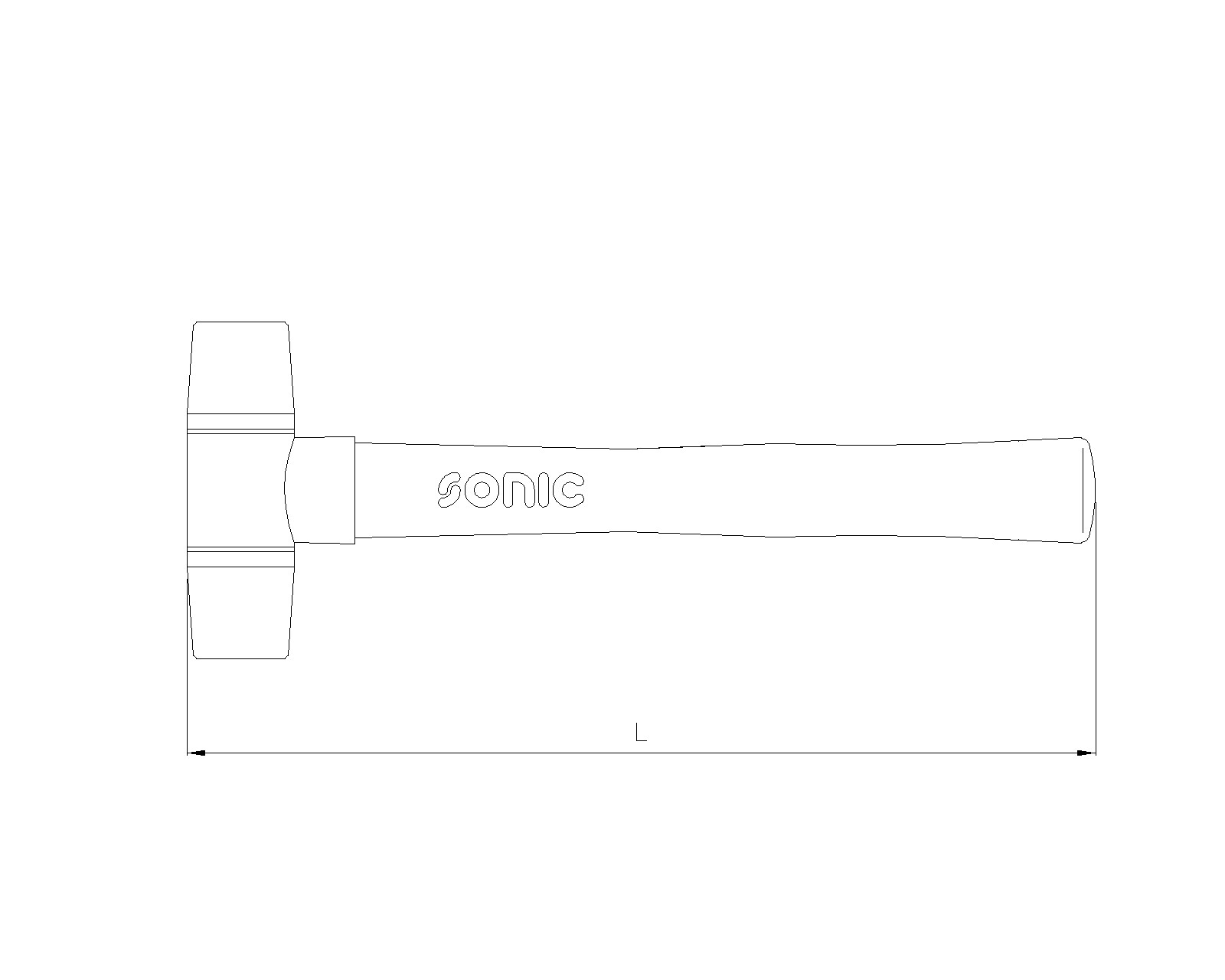 Werkzeug Sonic Hammer mit Nylonköpfen und Eschengriff 1340g 4652060