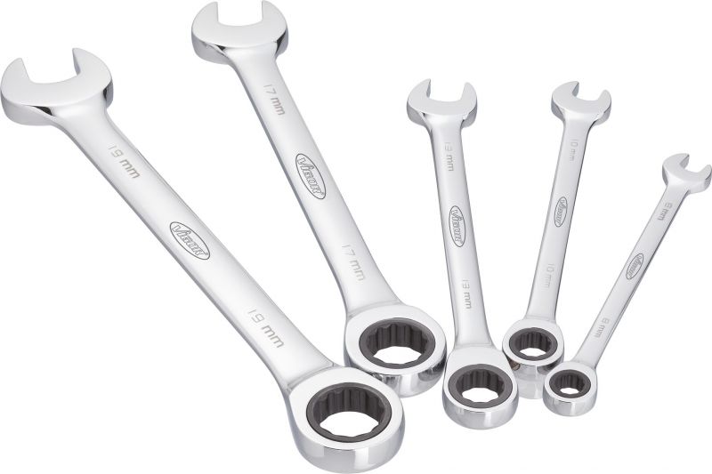 Fervi Ringmaulschlüssel-Set – 12-teilig, Verchromt, Mit Flexiblem Kopf